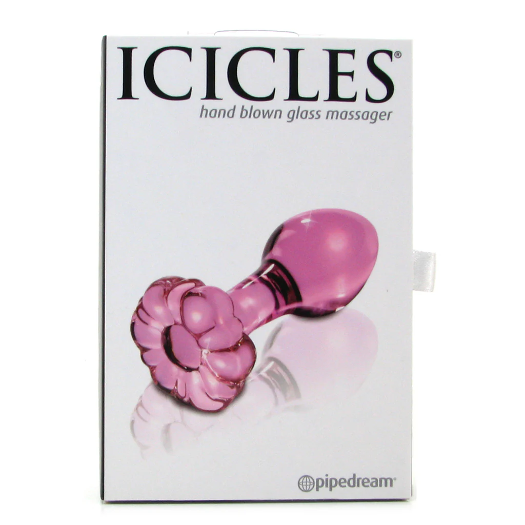 Icicles No. 48 Hand Blown Glass Butt Plug in Pink - Image 6
